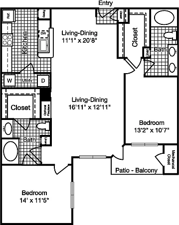 Floor plan 2 Bedroom C