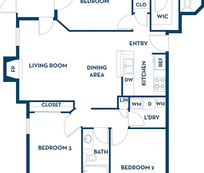 3 Bedroom | 2 Bath | 1242 SF 3 Bedroom | 2 Bath | 1242 SF
