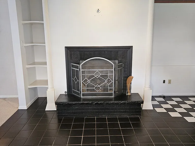 Fireplace in Dining Area