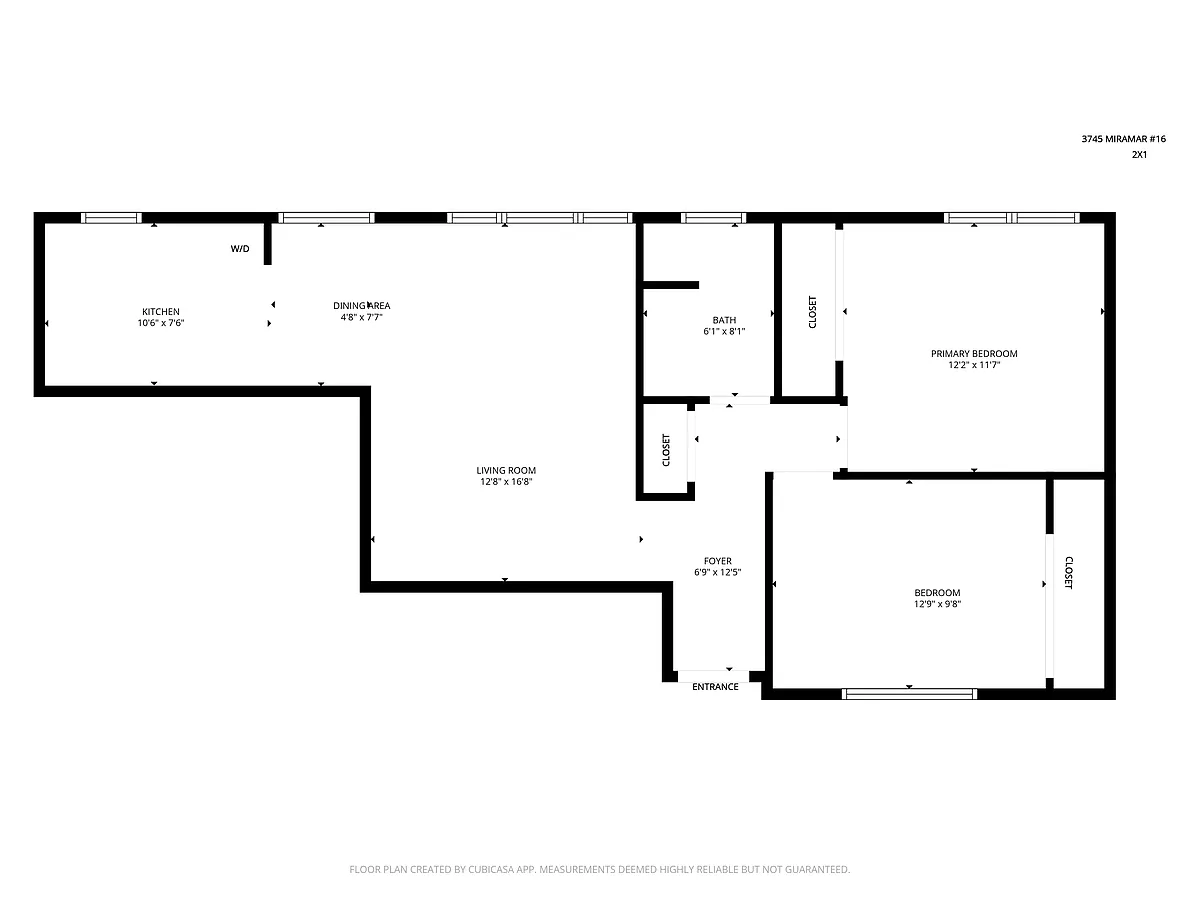 Floor plan 2 Bedroom 1 Bath