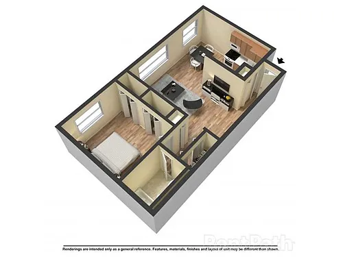 Floor plan Wellington 1 Bedroom