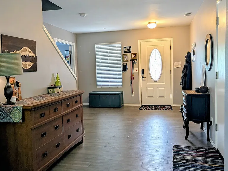 A view from the living room back through the Foyer.
