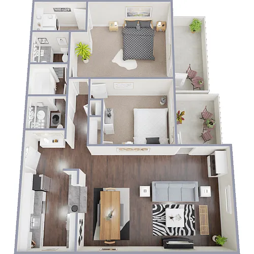 Floor plan 2 bedroom 1.5 Bath