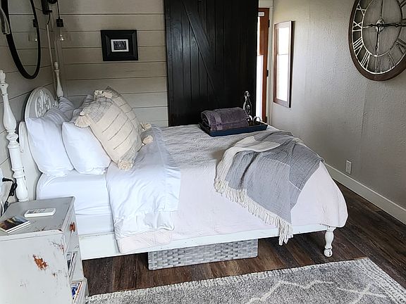 Bed and living area