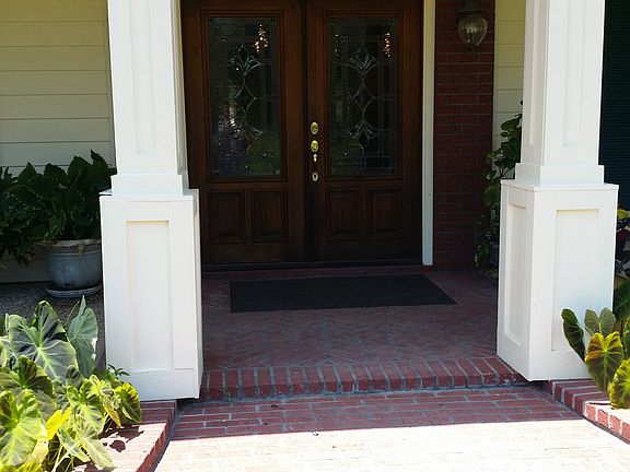 mahogany leaded glass entry