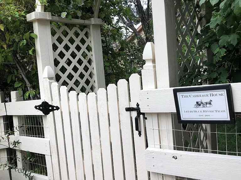 Your private entrance, complete with white twinkling lights