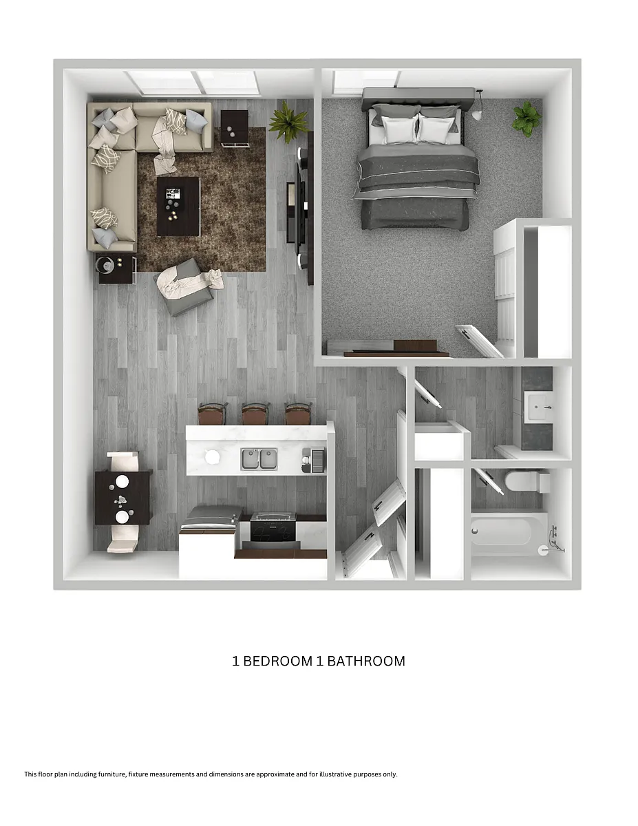 Floor plan 1 Bedroom 1 Bathroom
