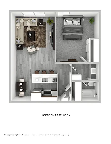 Floor plan 1 Bedroom 1 Bathroom