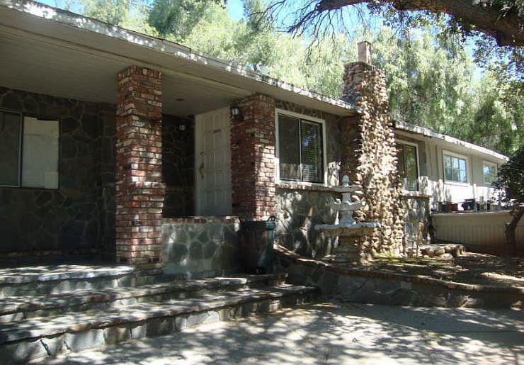 Sun dappled front steps