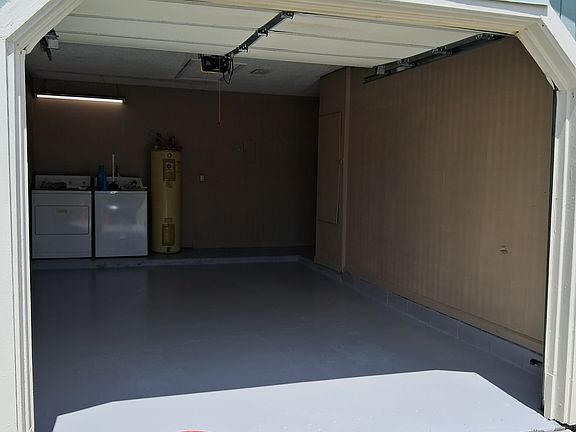 Newly treated garage floor
