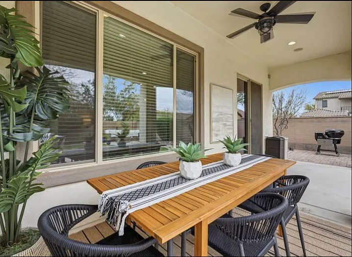 Outdoor dining made for conversations and quiet moments.