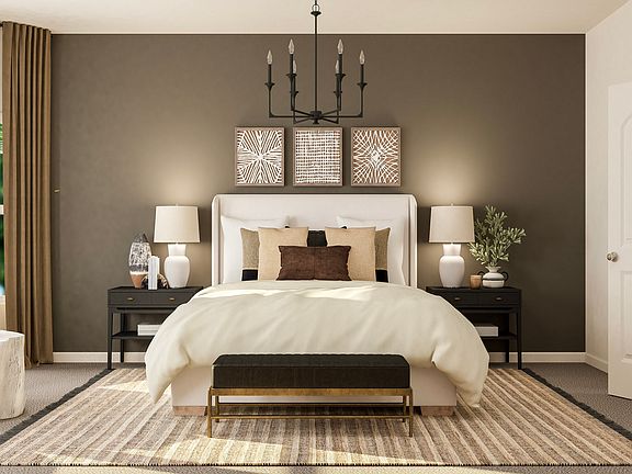 Rendering of the owner s suite featuring plush furniture and stylish decor.