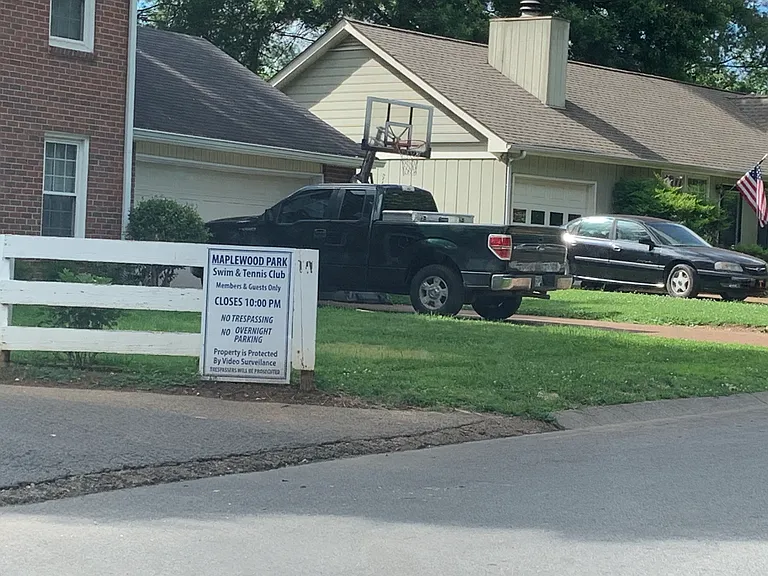 Entrance to Pool, Playground, Pavilion, Courts & Community Pond