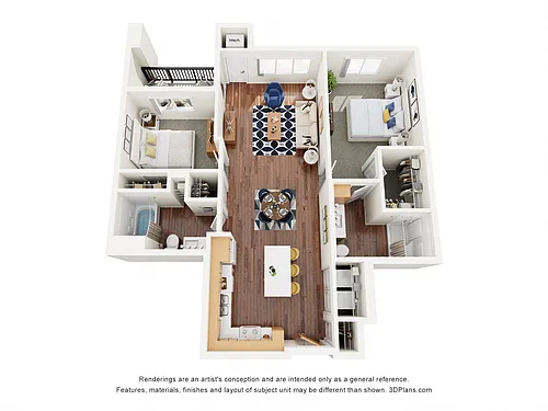 Floor plan Two Bedroom 2C - 70%