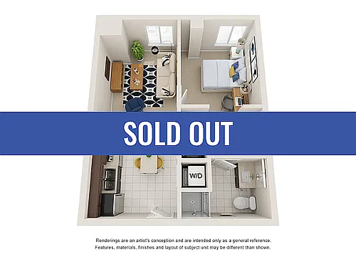 Floor plan 1BR/1BA - Premium