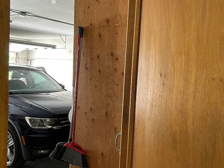 2 car garage, leading out from the laundry room