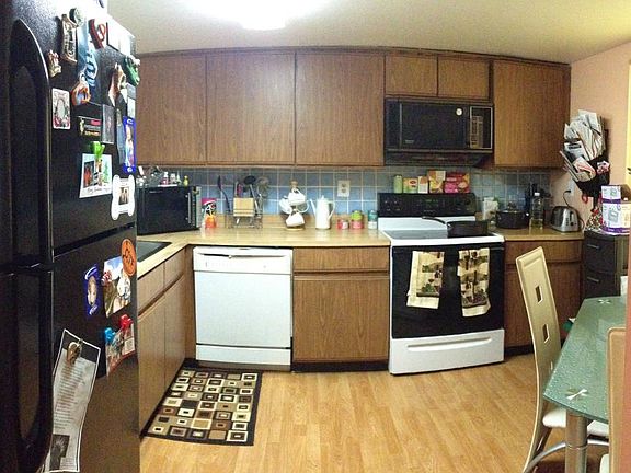Kitchen with laminate flooring