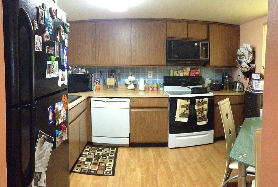 Kitchen with laminate flooring