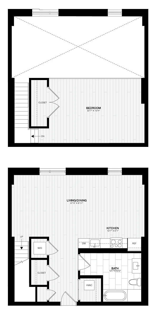 Floor plan 1 Bed/1 Bath Loft-C5-G