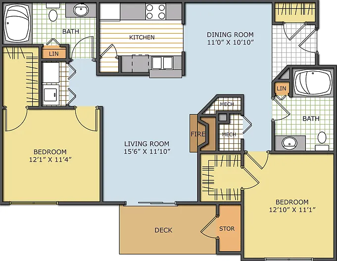 The Palmer - Windsor - 2 Beds - 2 Baths - 1126 Sq. ft.