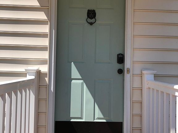 Keypad lock on front door.