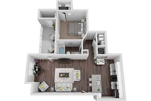 Floor plan The Masonboro 1 Bedroom 1 Bath Renovated