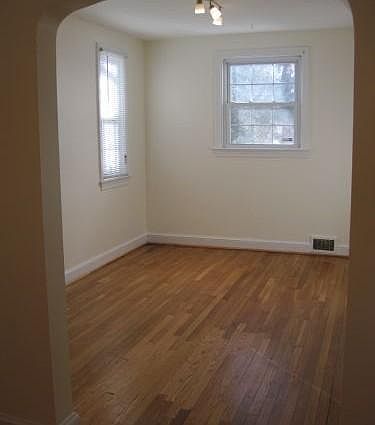 Dining area with gleaming hardwoods