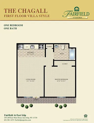Floor plan THE CHAGALL-One Bedroom Villa Style