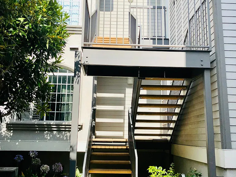 Exterior stairs to the top floor