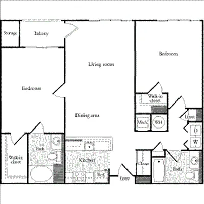 Floor plan 2 Bedrooms E