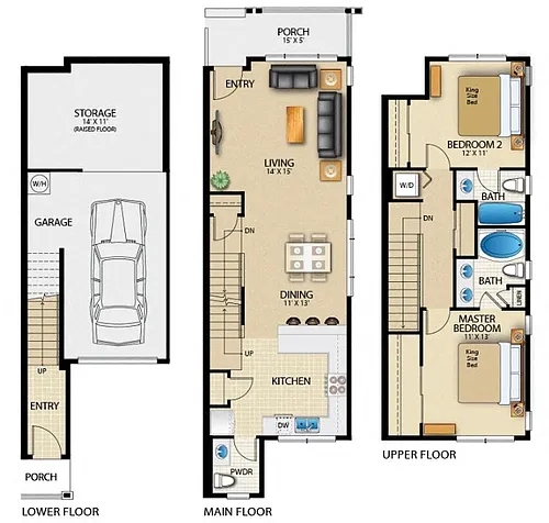 Floor plan 2 Bedroom 2.5 Bath