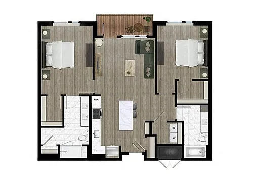 Floor plan Two Bedroom (2H)