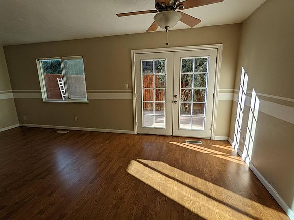 Dining area and French doors to back patio