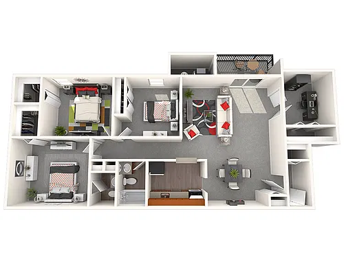Floor plan 3 Bed 1.5 Bath Den
