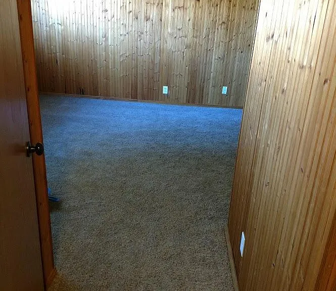 View into basement living room