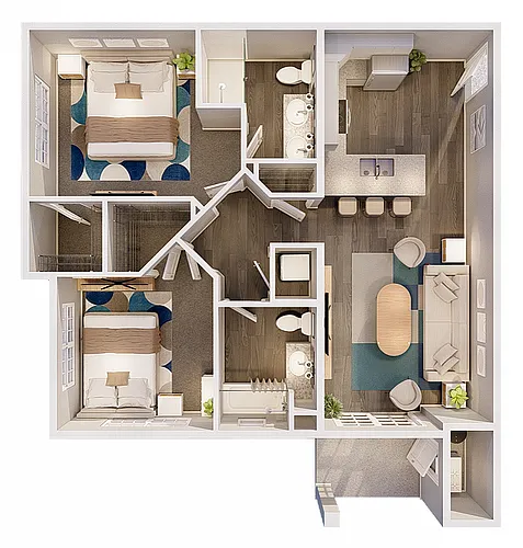 Floor plan 2 Bedroom 2 Bathroom