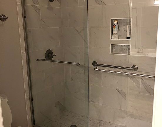 Brand new walk-in shower