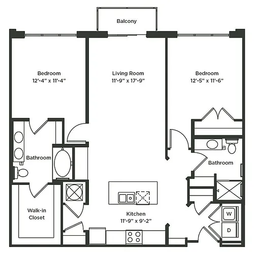 Floor plan 2 Bed