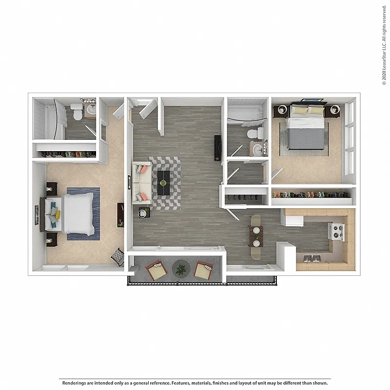 Floor plan TwoBedroomTwoBath-PlanE