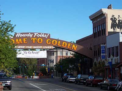 The "Howdy Folks" arch in downtown Golden, 2 blocks from the house.