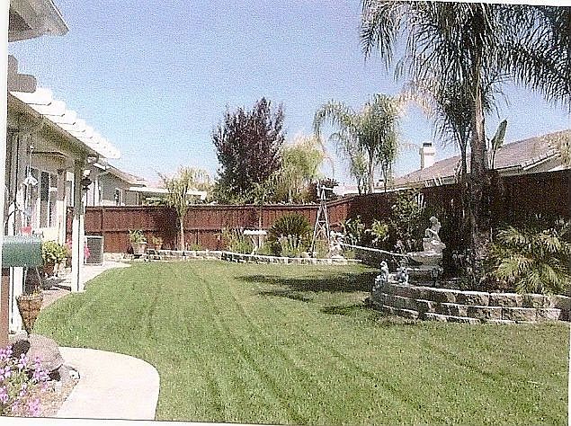 Backyard fully lanscaped