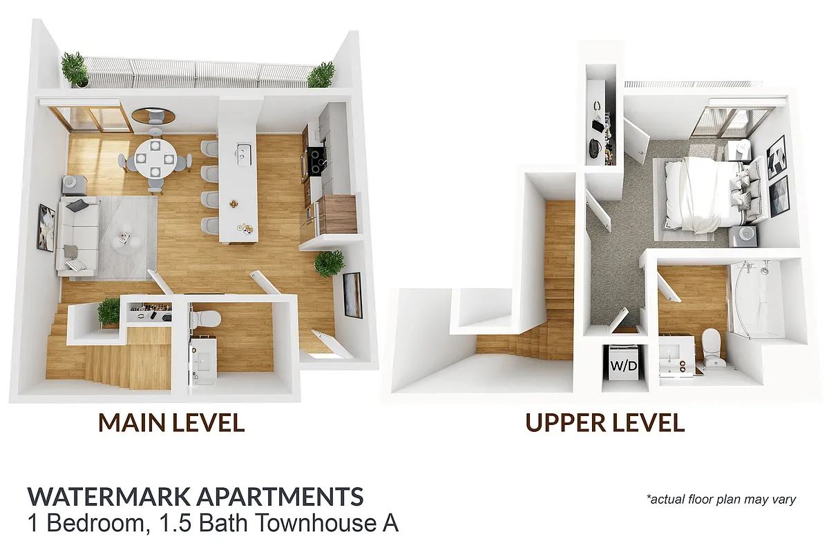 Floor plan 1 Bedroom, 1.5 Bath TH