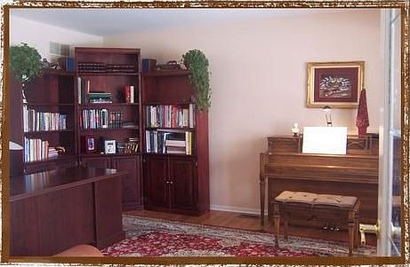 Den with Beveled Glass Door & Bay Window