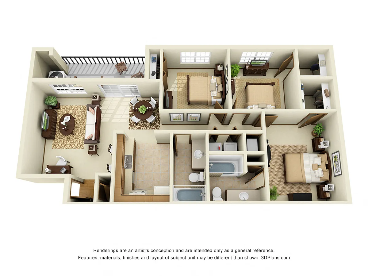 Floor plan Three Bedroom