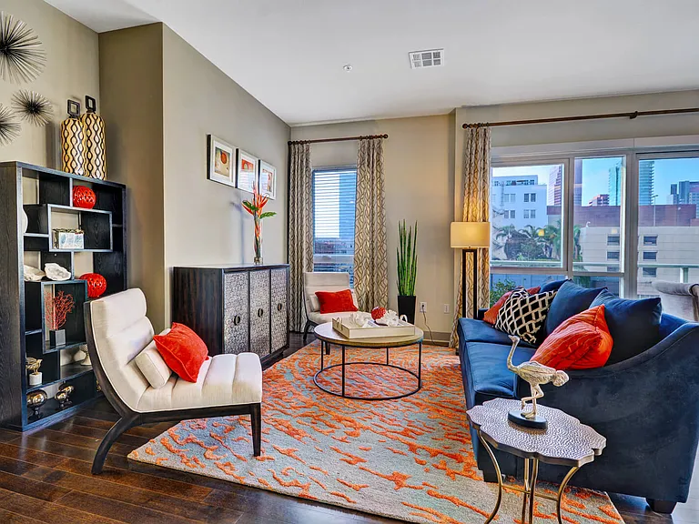 Explore our modern apartment homes with large windows