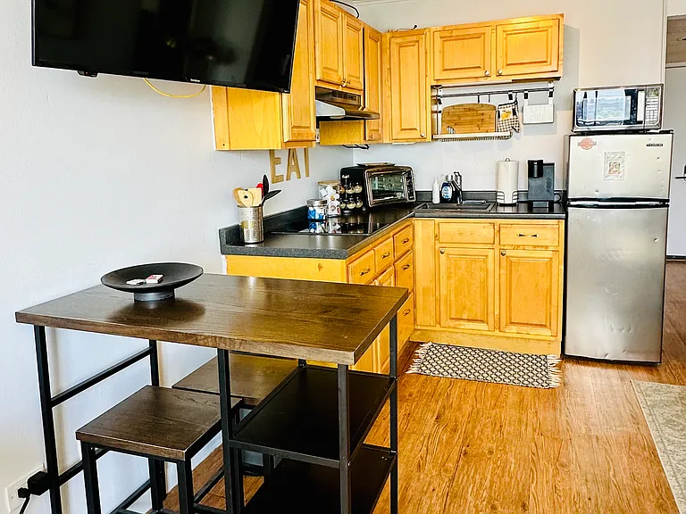 Kitchen and eating area