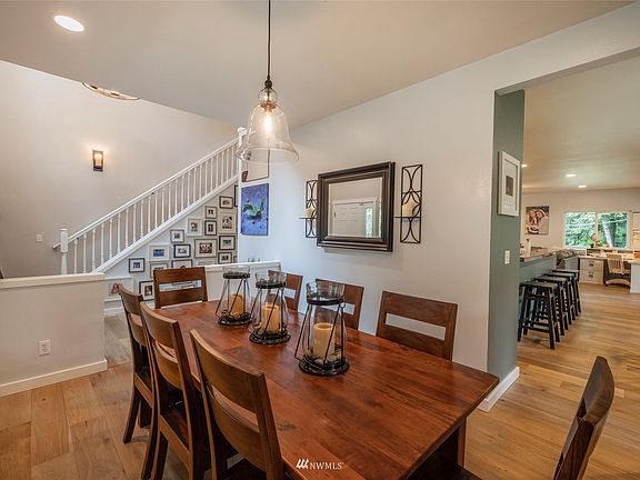 Another view of the formal dining room with entry to the kitchen.