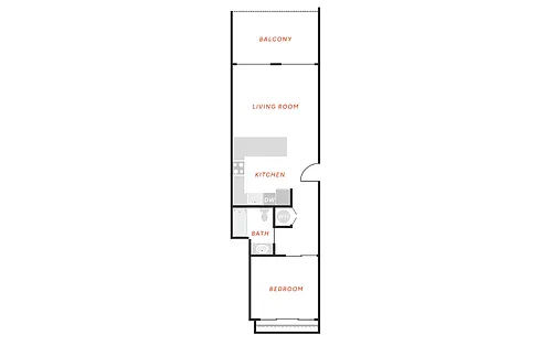 Floor plan 1 Bedroom 1 Bath - A4