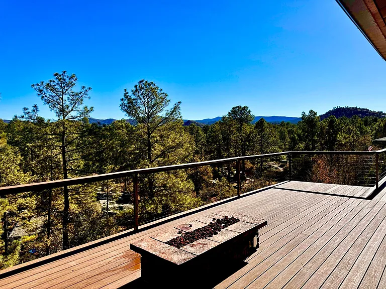 Massive brand new trax deck. Room for dining, lounge chairs, fire pit seating, bbq area and more.