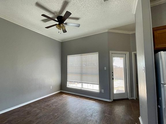 Open dining room with lots of natural light.